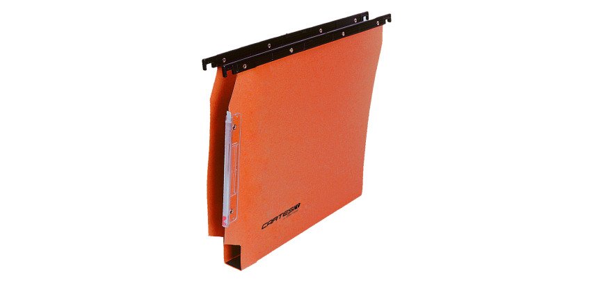 Cartelle Sospese Cartesio per Armadi interasse 33 cm, Fondo ad U 3 cm, Confezione da 25 p.zi, Colore Arancio