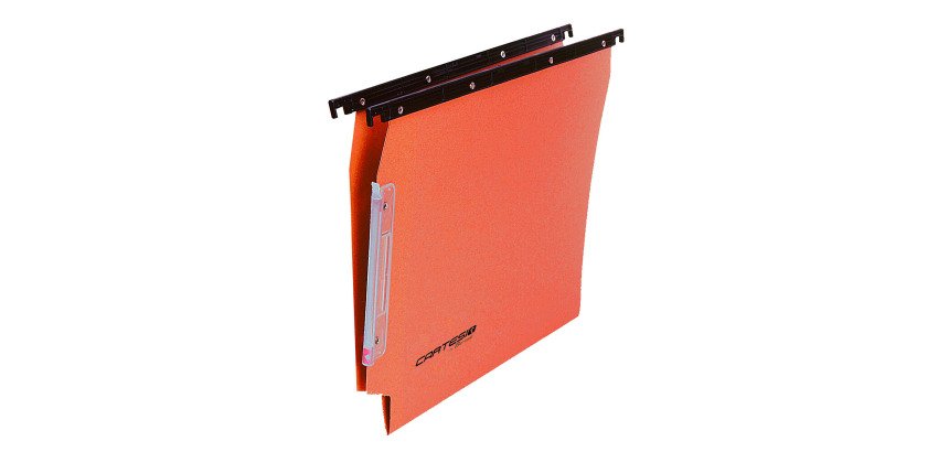 Cartelle Sospese Cartesio per Armadi interasse 33 cm, Fondo a V, Confezione da 25 p.zi, Colore Arancio