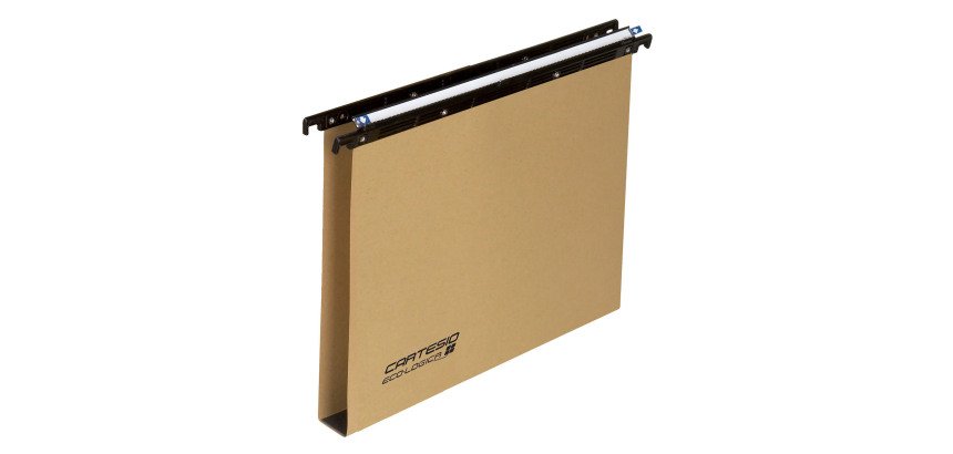 Cartelle Sospese Ecologica per Cassetti interasse 39÷39,8 cm, Fondo ad U 3 cm, Confezione da 25 p.zi, Colore Avana