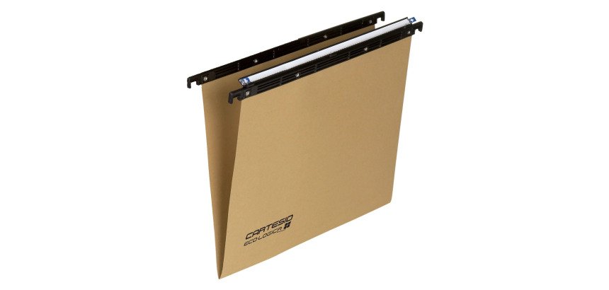 Cartelle Sospese Ecologica per Cassetti interasse 39÷39,8 cm, Fondo a V, Confezione da 25 p.zi, Colore Avana
