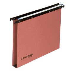 Cartelle Sospese Cartesio per Cassetti interasse 33 cm, Fondo ad U 3 cm, Confezione da 25 p.zi, Colore Arancio