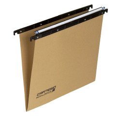 Cartelle Sospese Ecologica per Cassetti interasse 33 cm Fondo a V, Confezione da 25 p.zi, Colore Avana