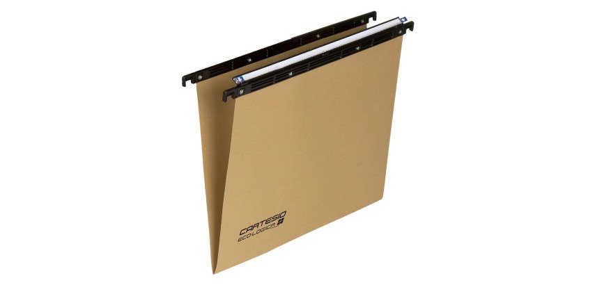 Cartelle Sospese Ecologica per Cassetti interasse 33 cm Fondo a V, Confezione da 25 p.zi, Colore Avana