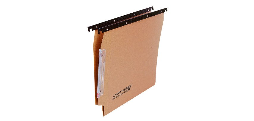 Cartelle Sospese Ecologica per Armadi interasse 33 cm, Fondo a V, Confezione da 25 p.zi, Colore Avana