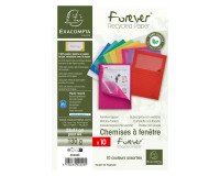 Chemises coin papier avec fenêtre Forever Exacompta - Paquet de 10