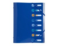 Carpeta clasificadora 8 compartimentos PP 100% reciclado A4 Bee Blue Exacompta azul marino