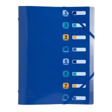 Carpeta clasificadora 8 compartimentos PP 100% reciclado A4 Bee Blue Exacompta azul marino