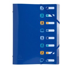 Carpeta clasificadora 8 compartimentos PP 100% reciclado A4 Bee Blue Exacompta azul marino