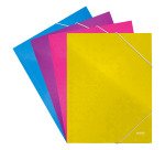 Chemise à élastique 3 rabats carte Wow Leitz 24 x 31 cm dos 2,4 cm couleurs assorties