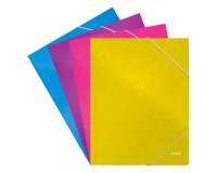 Chemise à élastique 3 rabats carte Wow Leitz 24 x 31 cm dos 2,4 cm couleurs assorties