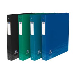 Plastic-coated binder 4 rings Oxford Oceanis - Back 4 cm assorted colors