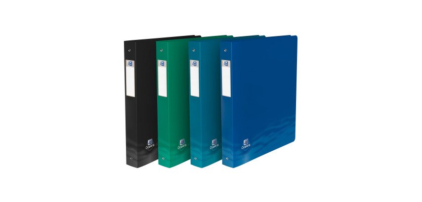 Classeur 4 anneaux plastifié Oxford Oceanis - Dos 4 cm couleurs assorties