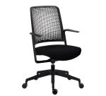 Sedia da ufficio Willo con braccioli fissi verde