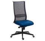 Chaise de bureau August tissu et maille - mécanisme Synchrone + réglage profondeur d’assise -  support lombaire - pieds noir