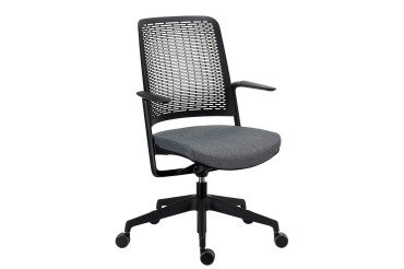 Chaise de bureau Willo avec accoudoirs - Gris