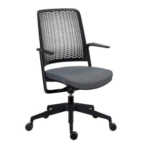 Silla de oficina Willo con reposabrazos gris