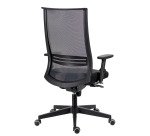 Chaise de bureau August tissu et maille - mécanisme Synchrone + réglage profondeur d’assise -  support lombaire - pieds noir