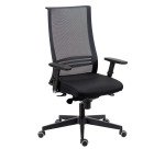Chaise de bureau August tissu et maille - mécanisme Synchrone + réglage profondeur d’assise -  support lombaire - pieds noir