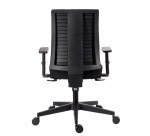 Chaise de bureau Navigo dossier tissu noir - Accoudoirs 3D