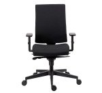 Chaise de bureau Navigo dossier tissu noir - Accoudoirs 3D