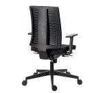 Chaise de bureau Navigo dossier tissu noir - Accoudoirs 3D