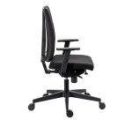 Chaise de bureau Navigo dossier tissu noir - Accoudoirs 3D