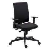 Office chair Difesa fabric - high backrest - synchronized mechanism + seat depth adjustment - black legs