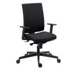 Chaise de bureau Navigo dossier tissu noir - Accoudoirs 3D