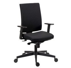 Office chair Difesa fabric - high back - synchronous mechanism + seat depth adjustment - black legs