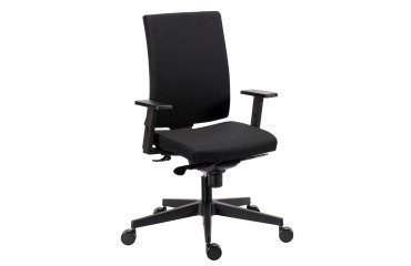 Office chair Difesa fabric - high back - synchronous mechanism + seat depth adjustment - black legs