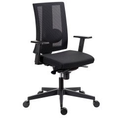 Chaise de bureau Navigo dossier maille noir - Accoudoirs 1D