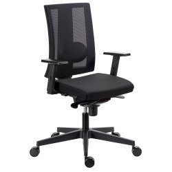 Chaise de bureau Navigo dossier maille noir - Accoudoirs 1D