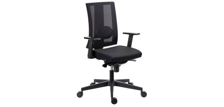 Chaise de bureau Navigo dossier maille noir - Accoudoirs 1D