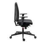 Chaise de bureau Navigo dossier tissu noir - Accoudoirs 1D