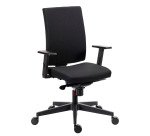 Chaise de bureau Navigo dossier tissu noir - Accoudoirs 1D