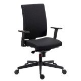 Chaise de bureau Navigo dossier tissu noir - Accoudoirs 1D