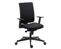 Chaise de bureau Navigo dossier tissu noir - Accoudoirs 1D