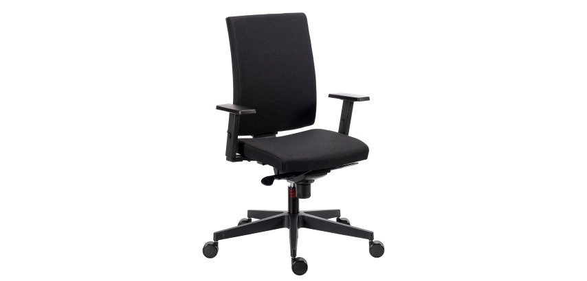 Chaise de bureau Navigo dossier tissu noir - Accoudoirs 1D