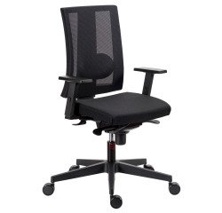 Office chair Difesa fabric and mesh - high backrest - synchronous mechanism - black base