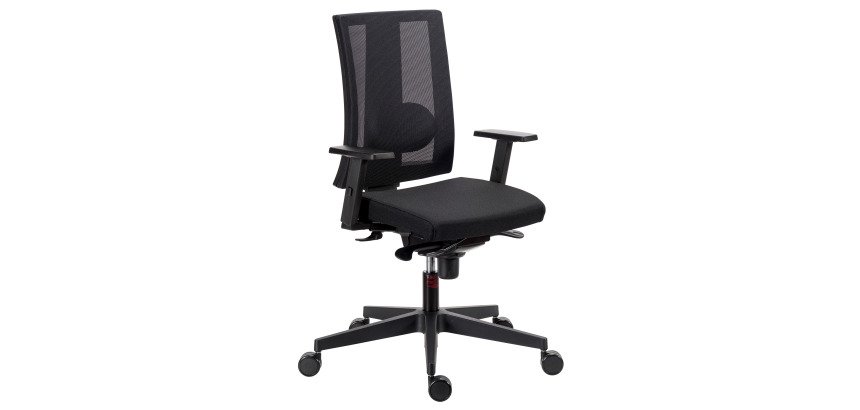 Chaise de bureau Navigo dossier maille noir - Accoudoirs 3D