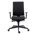 Chaise de bureau Navigo dossier tissu noir - Accoudoirs 1D