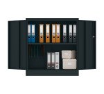 Metallic cabinet with swinging doors Union H 107 cm anthracite/anthracite doors