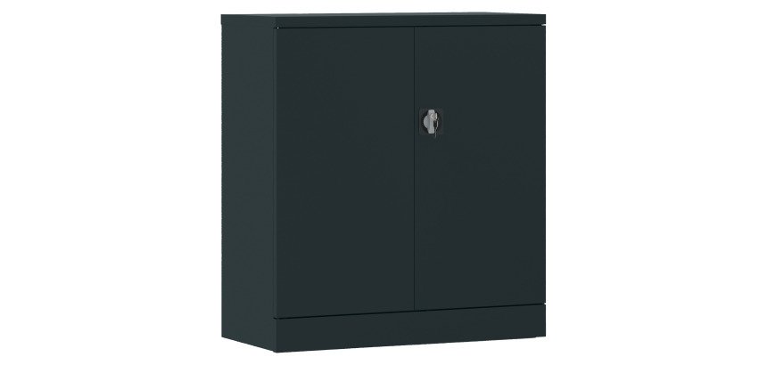Metallic cabinet with swinging doors Union H 107 cm anthracite/anthracite doors