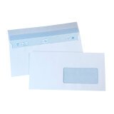 Enveloppe 110 x 220 mm La Couronne 90 g avec fenêtre 45 x 100 mm blanche - Boîte de 200