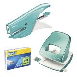 Perforatore  due fori Leitz 5008 Wow Nexxt capacità 30 fogli acquamarina