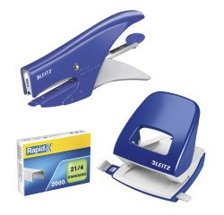 Speciale promozione composta da una cuctirice 5547 ed un perforatore 5008 Leitz Wow colore blu con inclusi 2.000 punti im omaggio