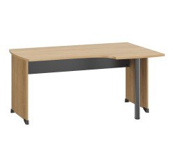 Bureau compact retour à droite L 160 cm piètement plein bois - Jazz