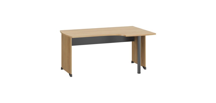 Bureau compact retour à droite L 160 cm piètement plein bois - Jazz