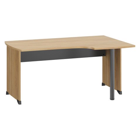 Bureau compact retour à droite L 160 cm piètement plein bois - Jazz