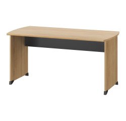 Bureau droit chêne L 140 x P 80 cm piètement plein bois - Jazz